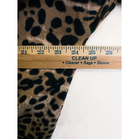 Gimmicks Sweater Womens L Brown Leopard Print Mixed Media Boho Indie Mob Wife - Picture 3 of 16